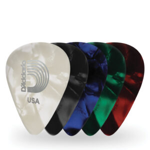 D'Addario Assorted Pearl Celluloid Guitar Picks, 10 pack, Light