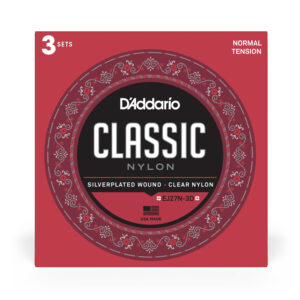 D'Addario EJ27N Student Nylon Classical Guitar Strings, Normal Tension, 3 Sets